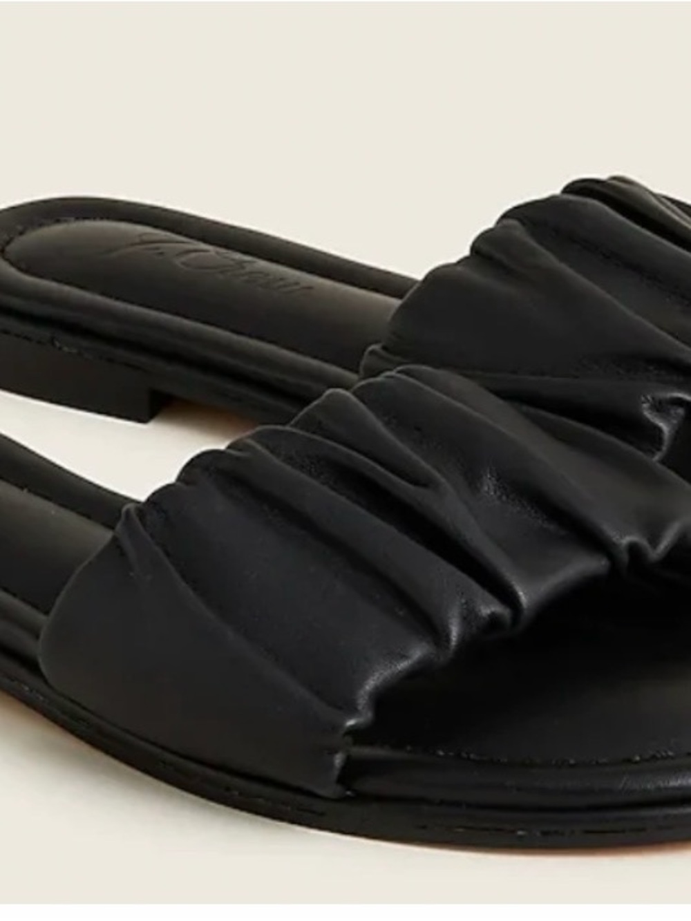 Women’s Black Ruched Slide Sandals